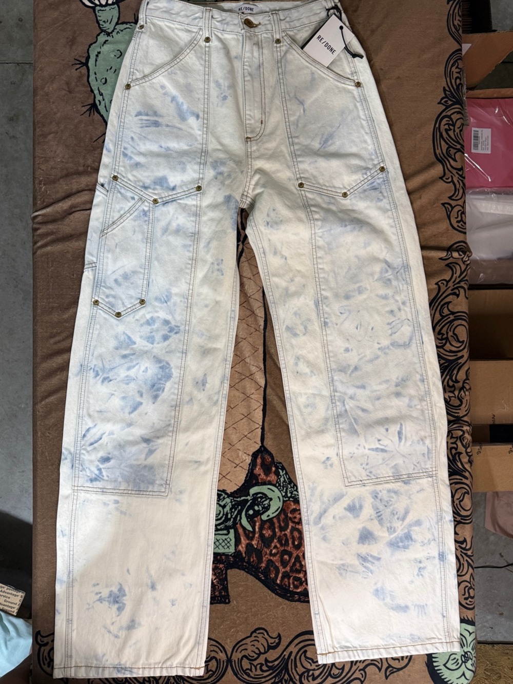 NWT Re/Done Sunbleach Super High Workwear Women’s Jeans Size 27